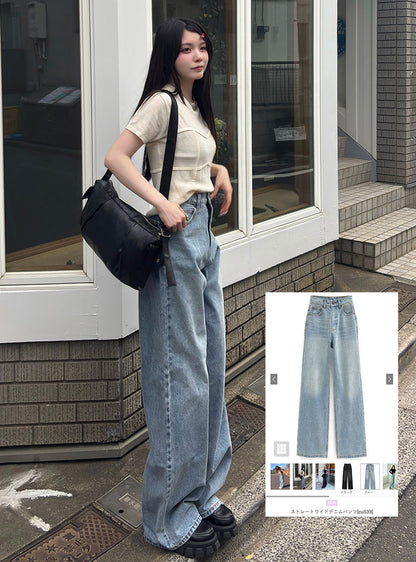 日本代購｜GRL 牛仔褲 - ILLIT アイリット BEB 直筒寬鬆牛仔褲｜GRL