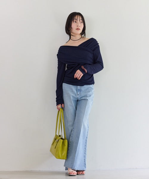 日本代購｜VIS T恤 - tシャツ シアードレープ上衣｜ZOZOTOWN