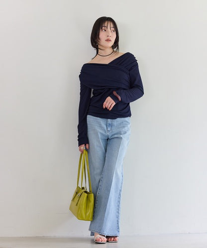 日本代購｜VIS T恤 - tシャツ シアードレープ上衣｜ZOZOTOWN