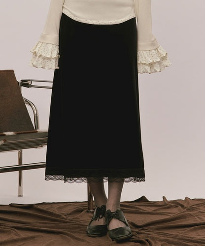 日本代購｜loin nuit 長裙 - アソートレース長裙【白色 / FREE】｜ZOZOTOWN