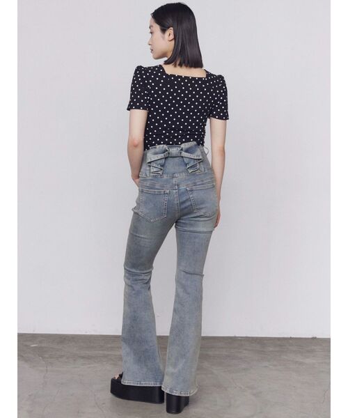 日本代購｜EMODA EMODA（エモダ） ジーンズ デニム デニムパンツ バックリボンフレアハイウエストパギンス レディース｜ZOZOTOWN