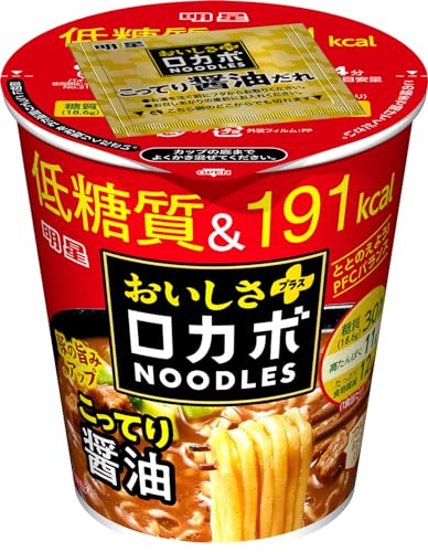 Star-grade rich soy sauce flavor Rocabo noodles (nutritional balanced noodles, low sugar, 191 calories, high protein, rich in dietary fiber, balanced PFC) 59g × 12 pieces