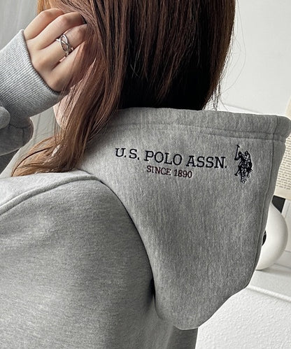 日本代購｜U.S. POLO ASSN. U.S. POLO ASSN.（ユーエスポロアッスン） パーカー 裏起毛 GeeRA別注「U.S. POLO ASSN.」選べる２丈（レギュラー・ショート）！フード刺繍裏起毛スウェットパーカー レディース【ホワイト系その他 / L】｜ZOZOTOWN