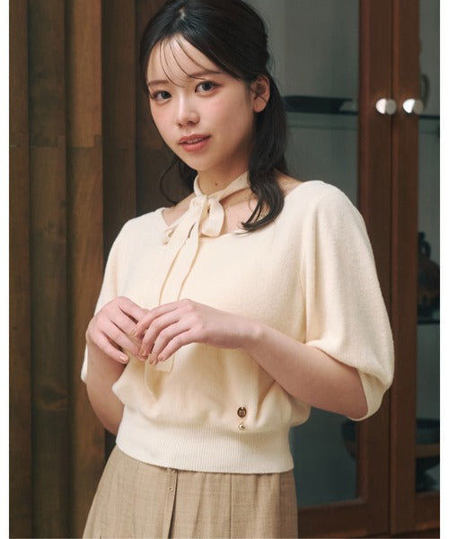 日本代購｜moi tytto 針織衫 - 夏季針織衫 帶領帶設計｜ZOZOTOWN
