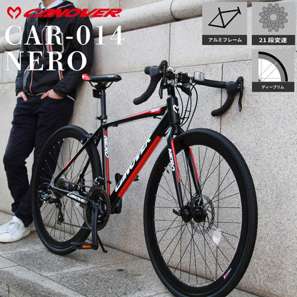 日本代購｜卡诺伯 公路自行車 - 21档变速 碟刹 公路自行车｜Amazon JP