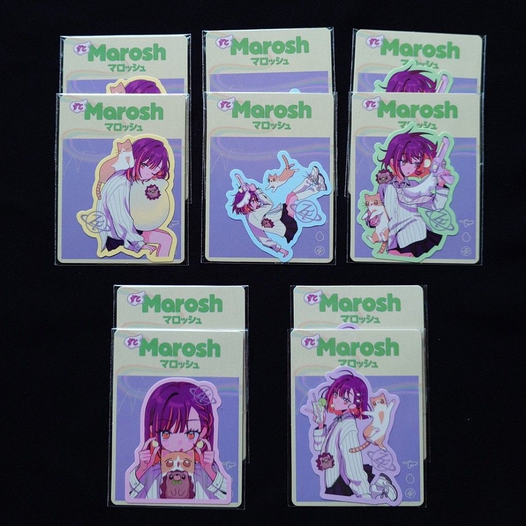 日本代購｜未知 貼紙 - ずっと真夜中でいいのに。 Marosh 原創貼紙 10枚套裝｜Paypayfleamarket.yahoo