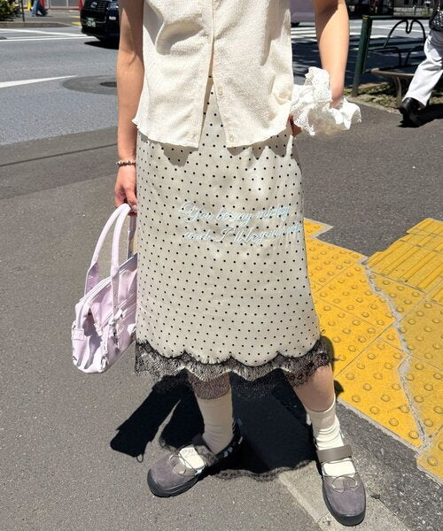 日本代購｜CIAOPANIC 裙子 - 點點刺繡I型裙子｜ZOZOTOWN