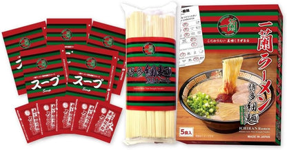 一蘭拉麵 博多細麵直條麵 5食入 645g 日本人氣豚骨拉麵伴手禮