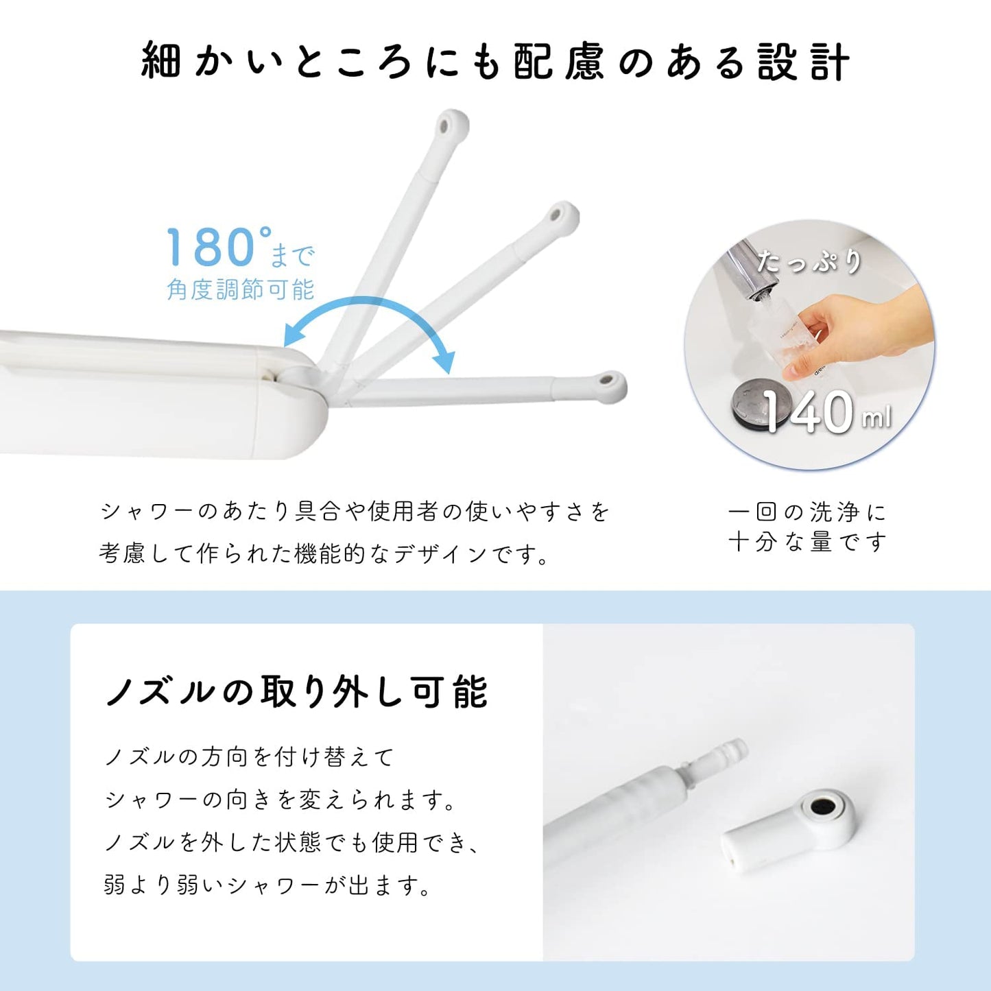 手持式 洗澡器 便盆 洗淨器 旅行 洗浴設備 便利 潔淨用品 PW-100WT 白色