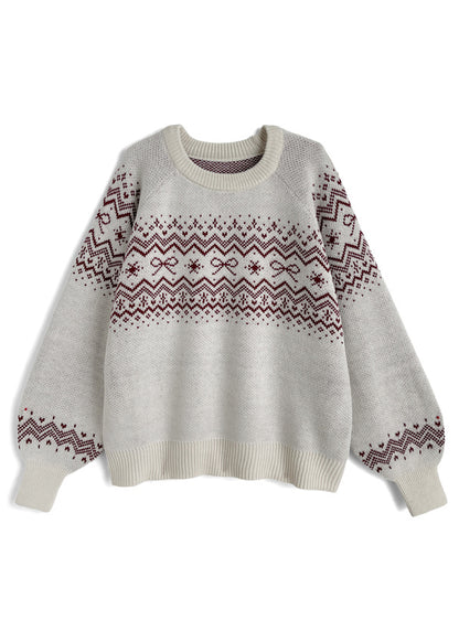 日本代購｜GRL ノルディック柄リボンニットトップス[gn606]【レッド / F】｜GRL
