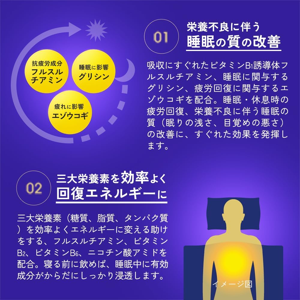 日本代購｜ナイトリカバーのストアを表示 【公式】アリナミンナイトリカバー錠 22錠【指定医薬部外品】ノンカフェイン 睡眠・休息時の疲労回復 栄養不良に伴う睡眠の質(眠りの浅さ、目覚めの悪さ)改善 グリシン配合｜Amazon JP
