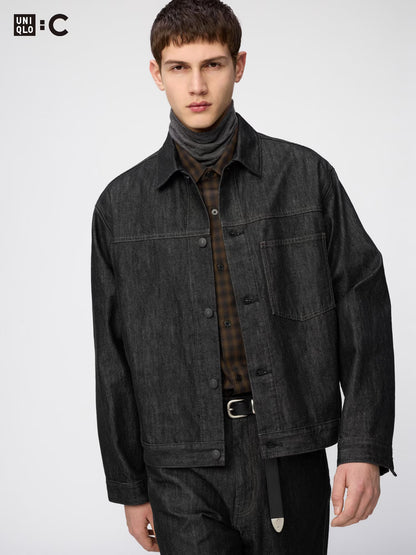 日本代購｜UNIQLO 外套 - デニムトラッカージャケット 黑色 XL｜UNIQLO