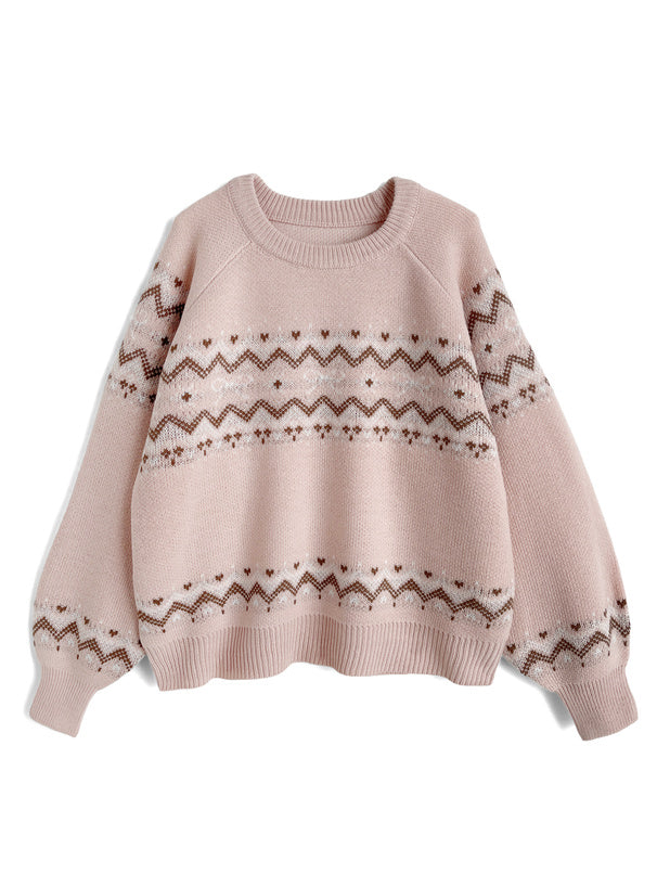 日本代購｜GRL ノルディック柄リボンニットトップス[gn606]【レッド / F】｜GRL