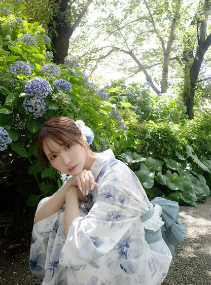 日本代購｜GRL 浴衣 - 3點套裝2Way水彩花柄浴衣｜GRL