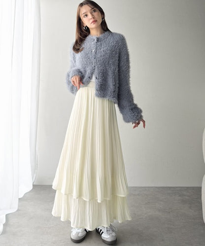 日本代購｜classicalelf classicalelf（クラシカルエルフ） ロング スカート 「10月下旬再入荷」ゆらりシルエットなびく。プリーツシアーティアードスカート【ブラック / M】｜ZOZOTOWN