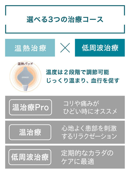 OMRON 温熱低周波治療器 HV-F312｜雙效合一溫熱按摩儀｜多模式緩解肩頸酸痛｜日本製健康設備