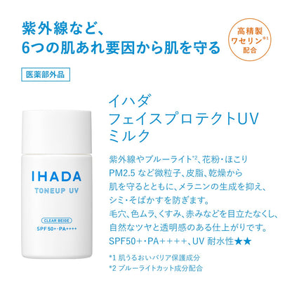 IHADA隔離打底防曬乳(膚色) 30mL - 敏感肌專用高效防曬霜，SPF50+ PA++++，持久保護，無香