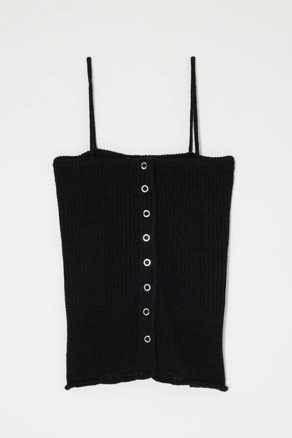 日本代購｜MOUSSY 背心 - FRONT BUTTON KNIT 背心【紅色 / 自由尺寸】｜MOUSSYキャミソール
