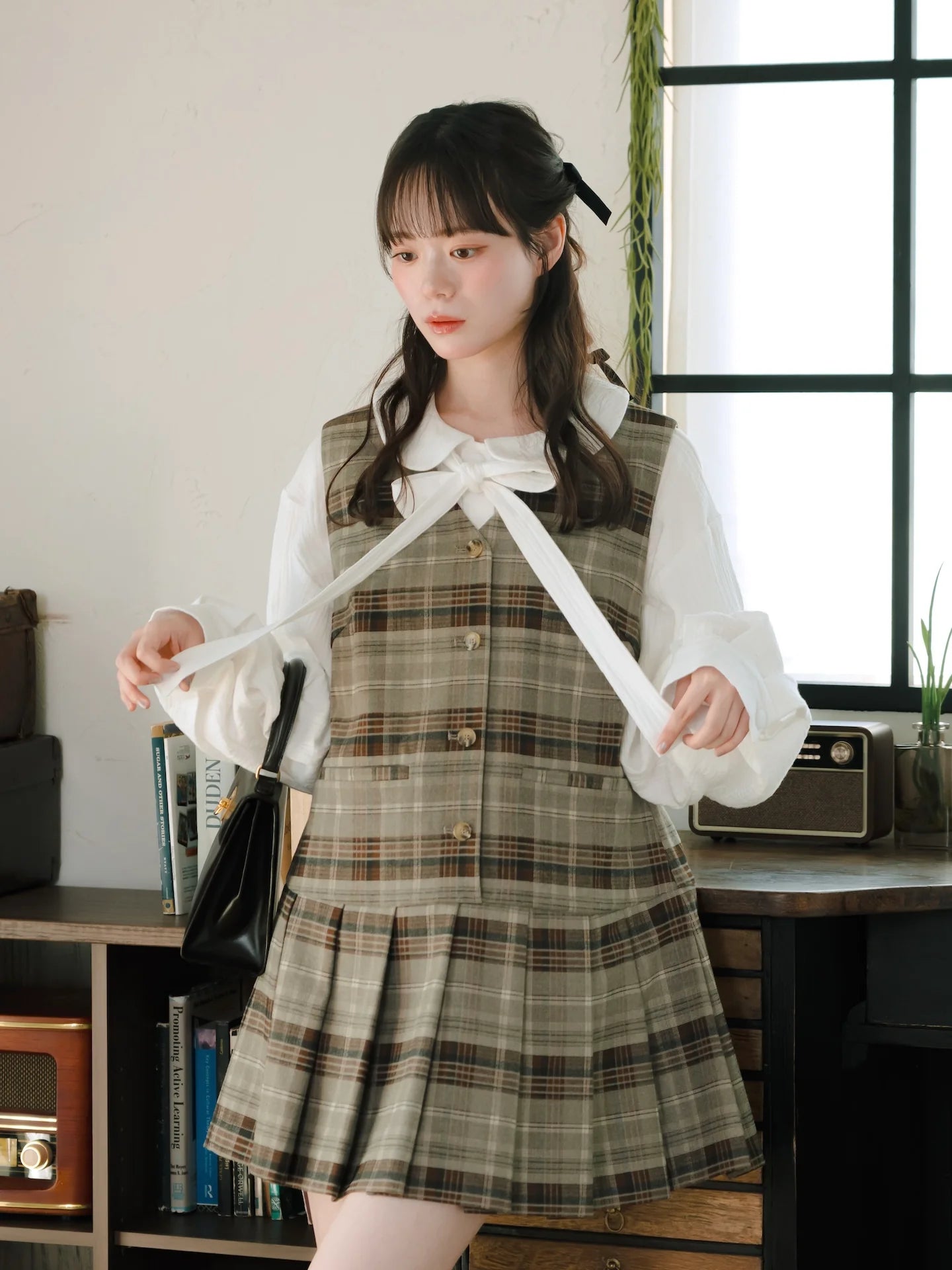 日本代購｜mero boutique 2018 チェックミニジャンパースカート【グレー】｜mero boutique 2018
