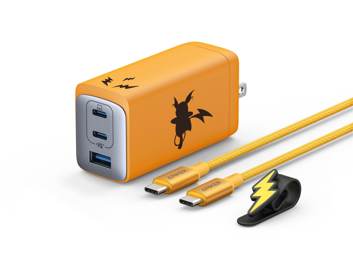 Anker USB fast charger 65W Pikachu (USB PD charger USB-A and USB-C 3 sockets)