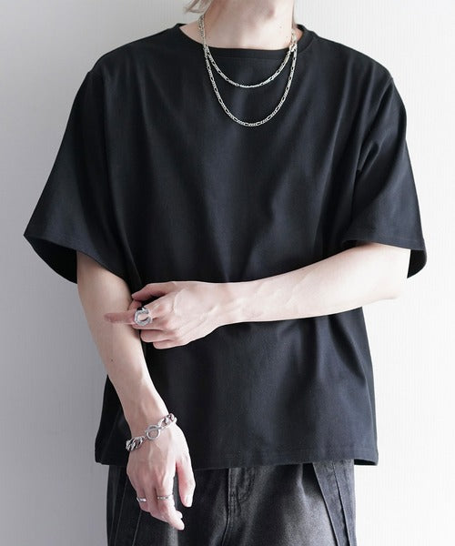 日本代購｜cussil cussil（クシル） tシャツ 「cussil/クシル」リファインコットンワイドショートシルエット半袖Tシャツ メンズ レディース【ブラック系 / L】｜ZOZOTOWN