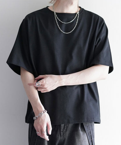 日本代購｜cussil cussil（クシル） tシャツ 「cussil/クシル」リファインコットンワイドショートシルエット半袖Tシャツ メンズ レディース【ブラック系 / L】｜ZOZOTOWN