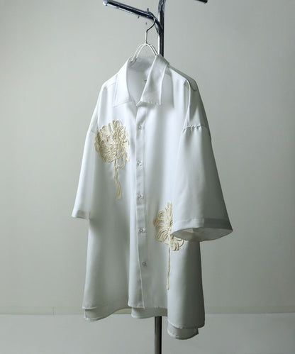 日本代購｜Nilway 襯衫 - 半袖大花刺繡襯衫｜ZOZOTOWN