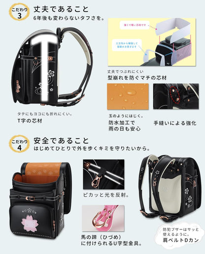 日本代購｜バオバブの願い 書包 - 桜 女孩書包 輕量 豪華刺繡｜Amazon JP