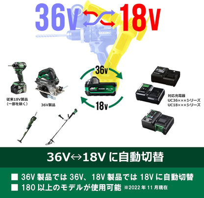 日本代購｜日立工機 電池 - HiKOKI 第二代多功能螺栓蓄電池 36V 2.5Ah/18V 5.0Ah｜Amazon JP