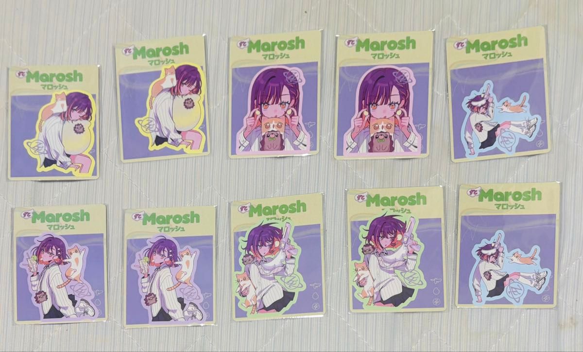 日本代購｜未知 貼紙 - ずとマロッシュ 原創貼紙5種X2套 共10枚｜Paypayfleamarket.yahoo