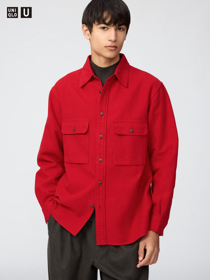 日本代購｜UNIQLO 襯衫 - 刷絨棉襯衫 15 紅色 XS｜UNIQLO