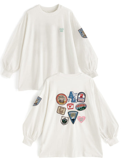 日本代購｜GRL ワッペンロゴロングTシャツ[cc39]【オフホワイト / F】｜GRL