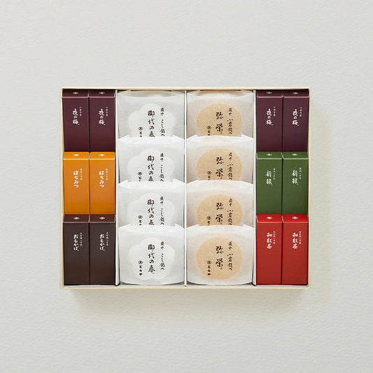 虎屋【弔事用】羊羹・最中餅綜合禮盒 6號（白茶）