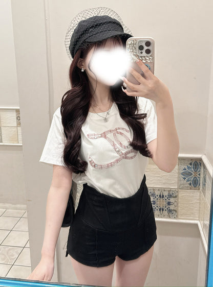 日本代購｜GRL T恤 - ツイードロゴ刺繍T恤｜GRL
