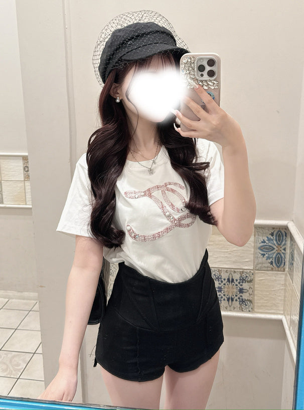 日本代購｜GRL T恤 - ツイードロゴ刺繍T恤｜GRL