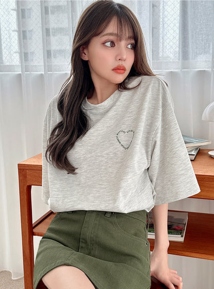 日本代購｜GRL ハートロゴプリントTシャツ[pm255a]【オートミール / F】｜GRL