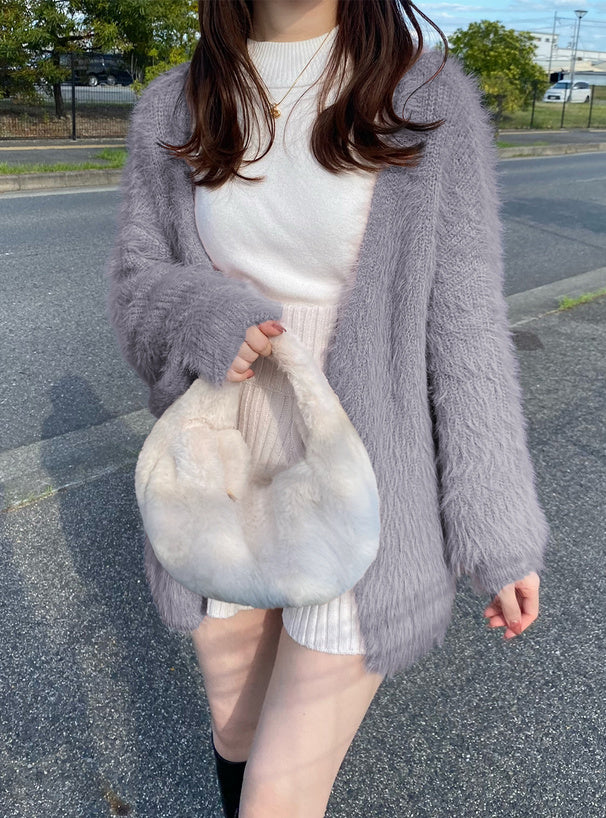 日本代購｜GRL 外套 - 粉色フェザーニット卡迪根｜GRL