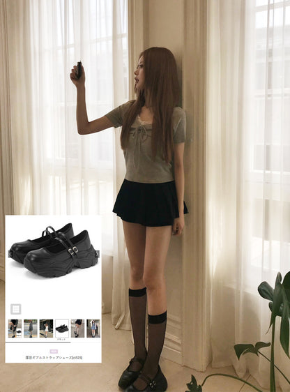 日本代購｜GRL 鞋子 - 厚底雙帶鞋【ブラック / 23.0cm】｜GRL