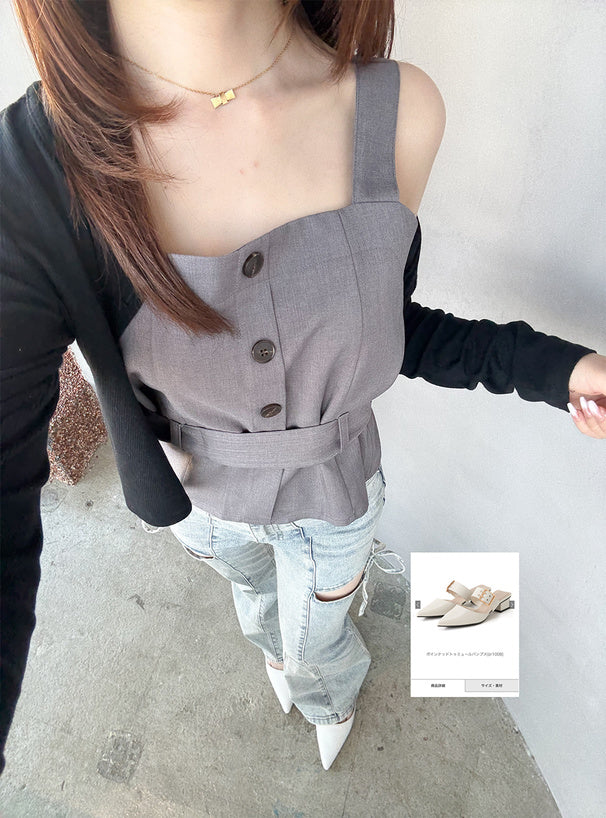 日本代購｜GRL 鞋子 - 尖頭穆勒鞋【アイボリー / 22.5cm】｜GRL