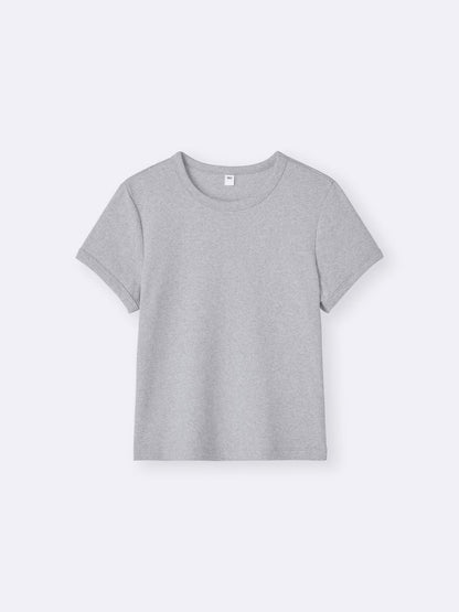 日本代購｜GU リブクルーネックT【BLACK / M】｜GU