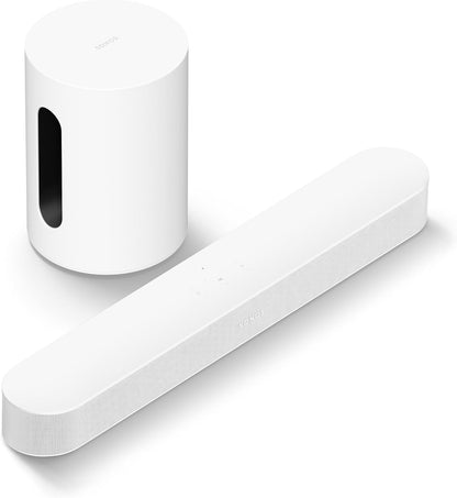 日本代購｜Sonos 【支持Dolby Atmos的条形音箱和迷你低音炮套装】Sonos 声吧 Beam（光束）白色 + 低音炮 Sub Mini（Sub Mini）白色｜Amazon JP