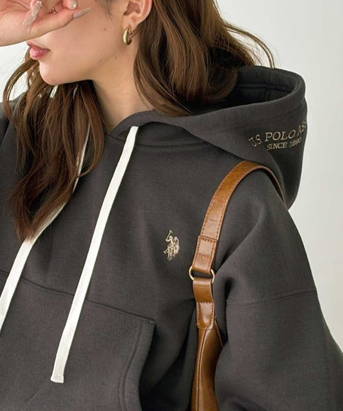 日本代購｜U.S. POLO ASSN. U.S. POLO ASSN.（ユーエスポロアッスン） パーカー 裏起毛 GeeRA別注「U.S. POLO ASSN.」選べる２丈（レギュラー・ショート）！フード刺繍裏起毛スウェットパーカー レディース【ホワイト系その他 / L】｜ZOZOTOWN