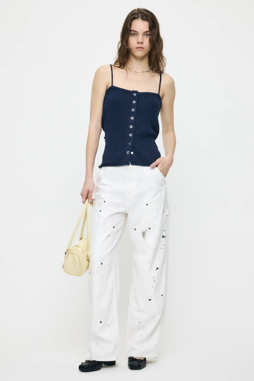 日本代購｜MOUSSY 背心 - FRONT BUTTON KNIT 背心【紅色 / 自由尺寸】｜MOUSSYキャミソール