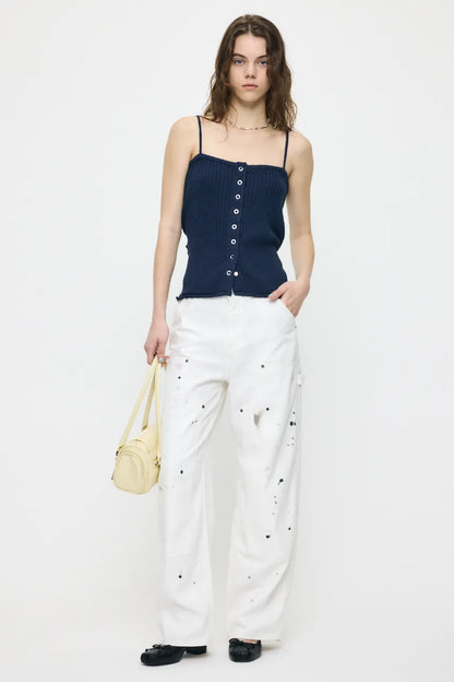 日本代購｜MOUSSY 背心 - FRONT BUTTON KNIT 背心【紅色 / 自由尺寸】｜MOUSSYキャミソール