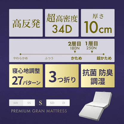 日本代購｜GOKUMIN 床墊 - 高反發三層床墊 10cm｜Amazon JP