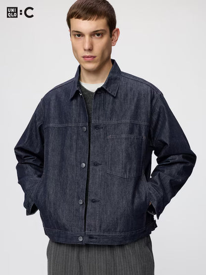 日本代購｜UNIQLO 外套 - デニムトラッカージャケット 黑色 XL｜UNIQLO