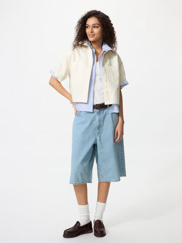日本代購｜UNIQLO 襯衫 - デニムボクシーシャツ 5分袖｜UNIQLO