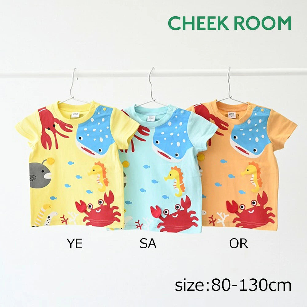 日本代購｜hooplahoopla 【楽天市場】20日までP6倍★30%OFFセール● チークルーム cheek room 海の魚たち Tシャツ ( 80 90 100 110 120 130 ) 子ども服 キッズ ジュニア 男の子 女の子：Forever123【OR / 120cm】｜樂天