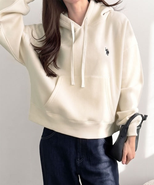 日本代購｜U.S. POLO ASSN. U.S. POLO ASSN.（ユーエスポロアッスン） パーカー 裏起毛 GeeRA別注「U.S. POLO ASSN.」選べる２丈（レギュラー・ショート）！フード刺繍裏起毛スウェットパーカー レディース【ホワイト系その他 / L】｜ZOZOTOWN