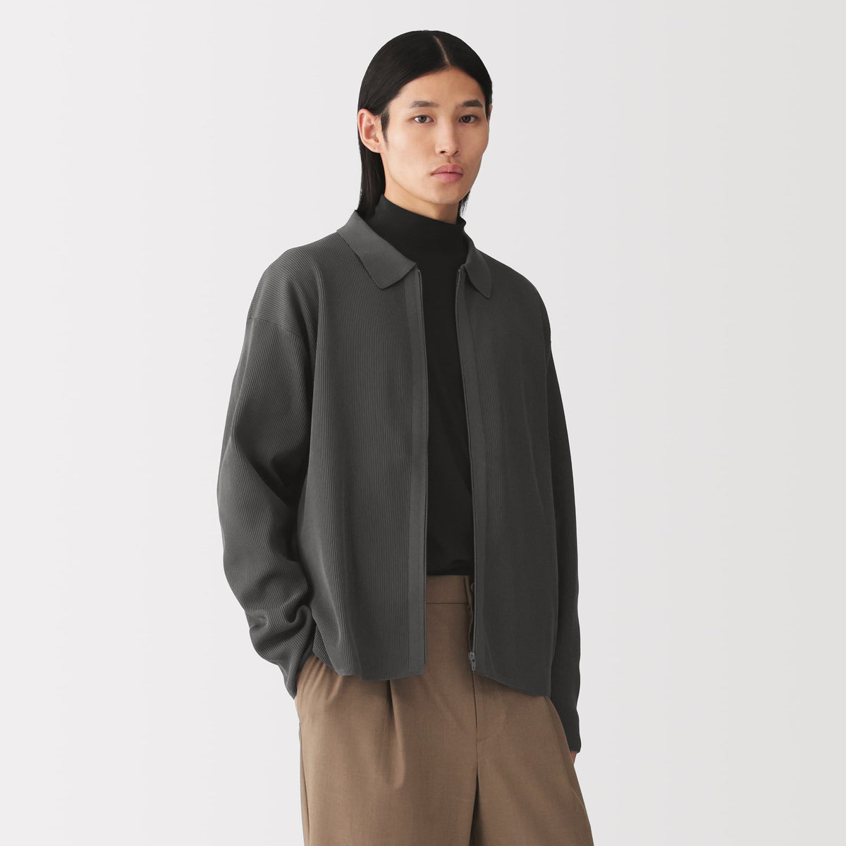 日本代購｜無印良品 外套 - 紳士乾爽可洗的肋編織針織外套｜MUJI